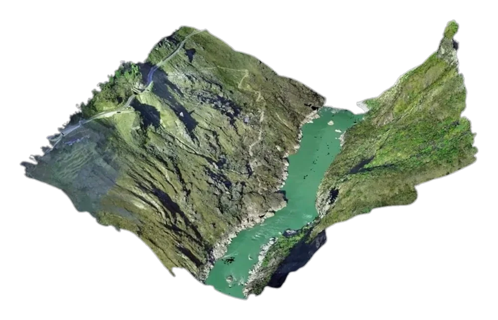 Modelo 3D de terreno obtenido con LiDAR aéreo