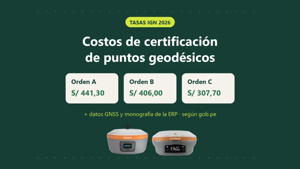 Costos y tasas del IGN para la certificación de puntos geodésicos